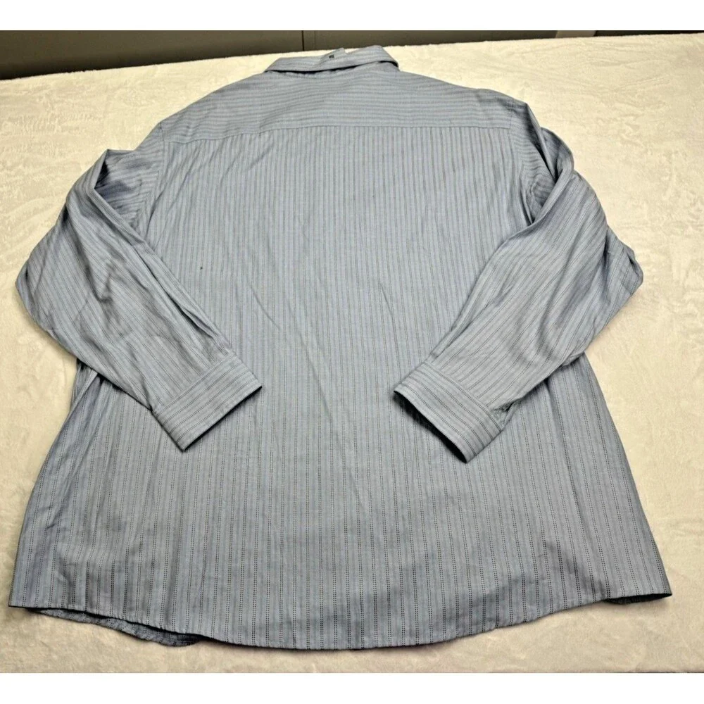 Concepts Size 4XL Big & Tall Mens Shirt Blue Stripe Long Sleeve Button Up NWT